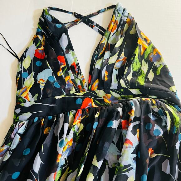 Luxxel Floral Print Spaghetti Stral Maxi Dress Size M Medium Multicolored - Picture 5 of 9